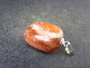 Sunstone Tumbled Crystal Silver Pendant From India - 1.2" - 5.34 grams