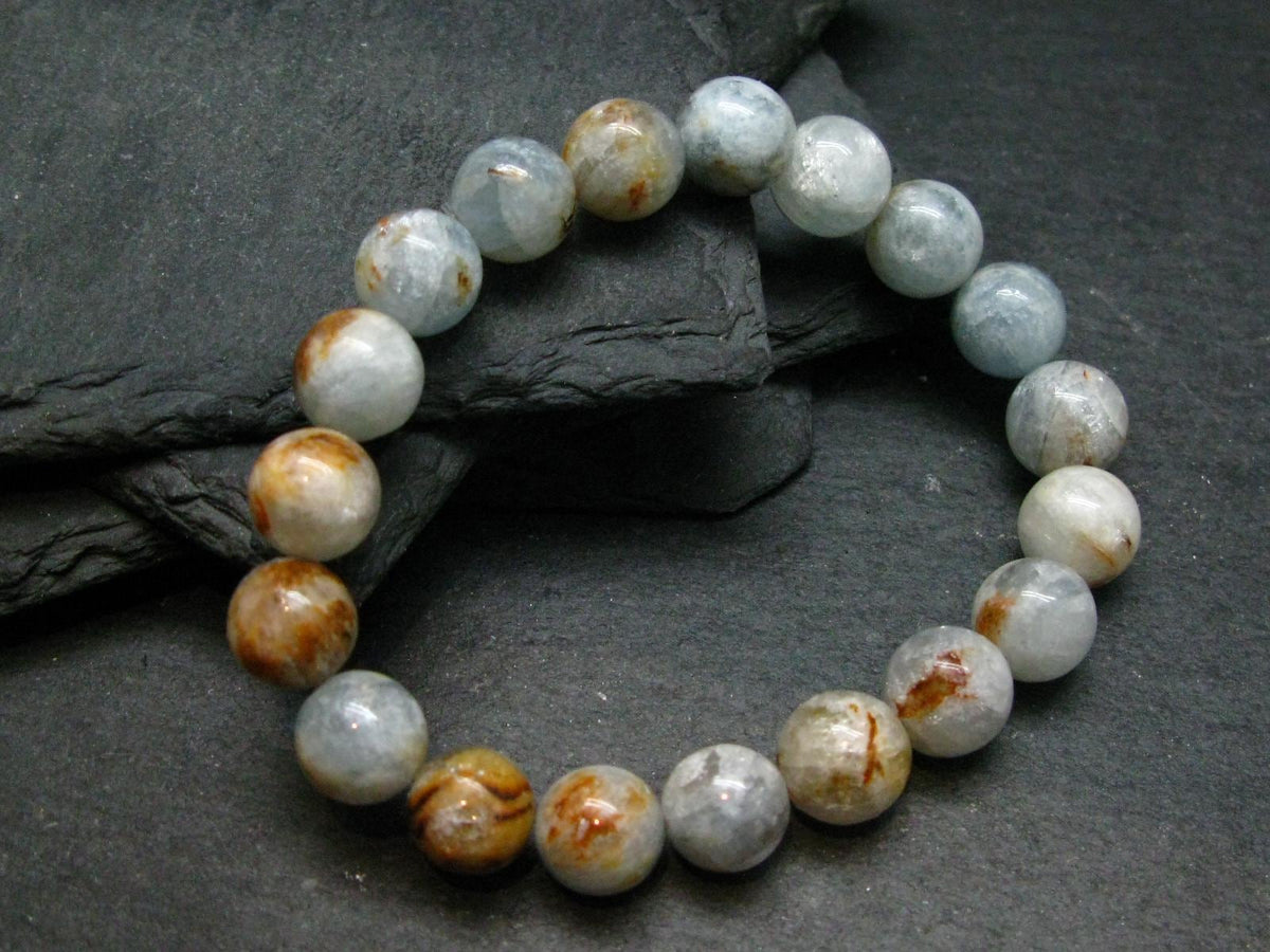 Genuine Celestite Celestine Bracelet ~ 7 Inches ~ 10mm Round Beads