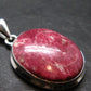 Thulite Silver Plated Pendant From Norway - 1.4" - 6.71 Grams