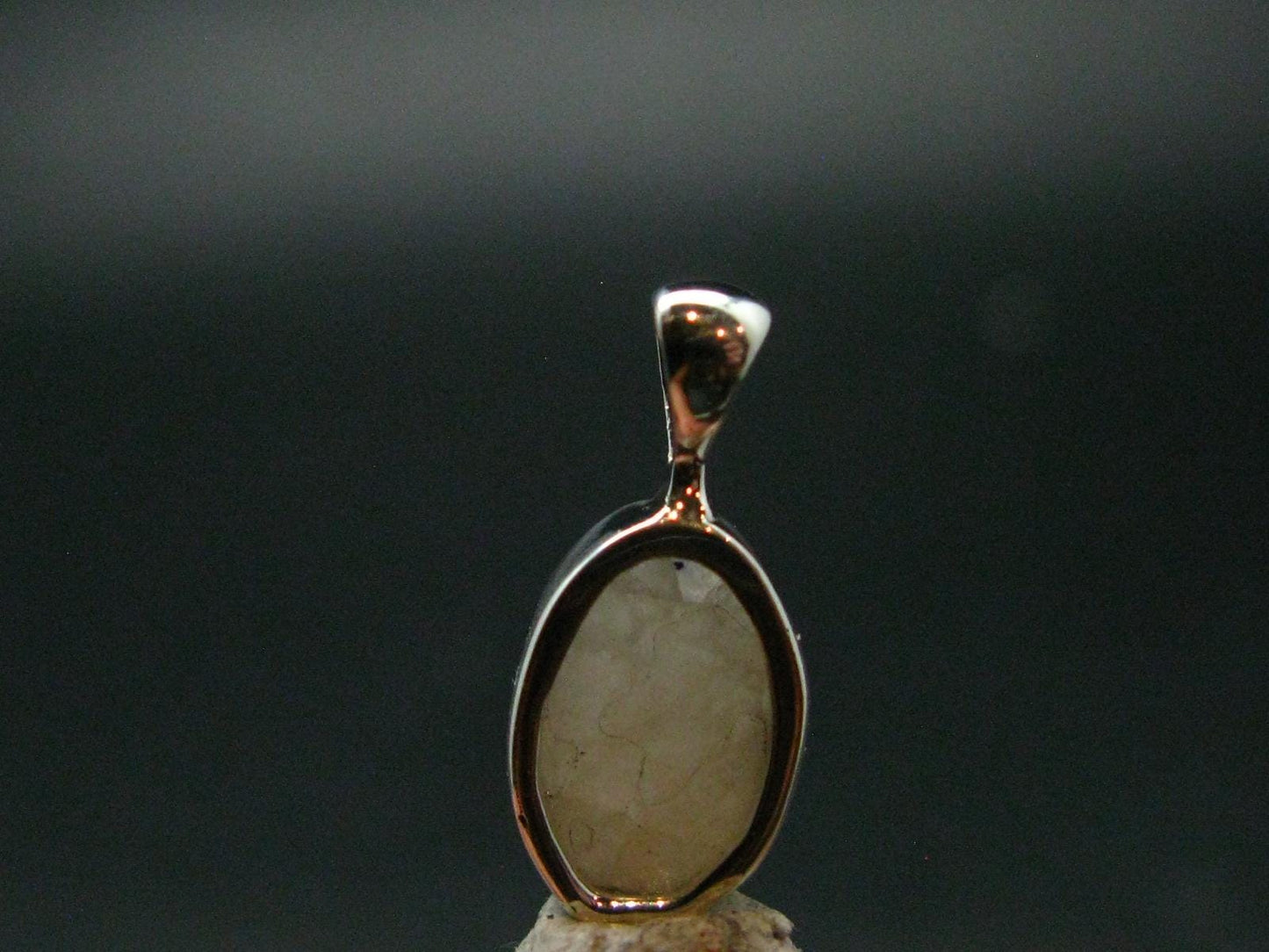 Very Rare White Cryolite 925 Silver Pendant from Greenland - 0.7" - 1.31 Grams