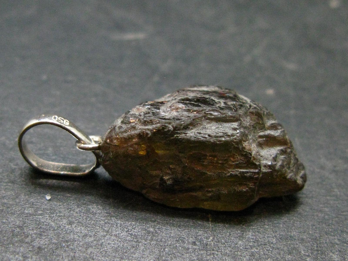 Andalusite Crystal Pendant In Sterling Silver From Brazil - 1.0" - 2.42 Grams