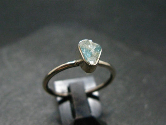 Euclase Crystal Silver Ring From Brazil - Size 8.25 - 2.07 Grams