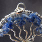 Set of 3 Natural Blue Kyanite Tree of Life Pendants