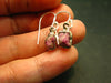 Bixbite Red Emerald Beryl Silver Earrings From Utah USA - 0.9" - 1.91 Grams