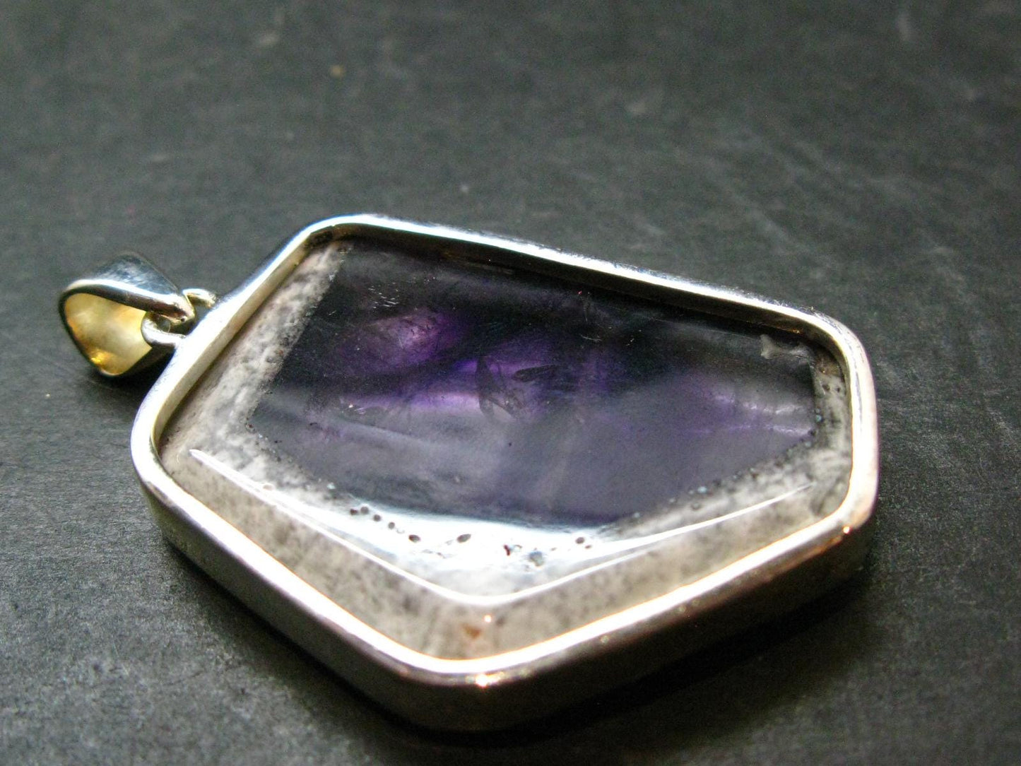 Atomic Trapiche Amethyst Sterling Silver Pendant From Brazil - 1.9" - 15.0 Grams