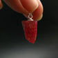 Rare Raw Rhodonite Silver Pendant From Brazil - 0.9" - 2.80 Grams