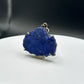 Raw Azurite Silver Amulet | Natural Blue Stone