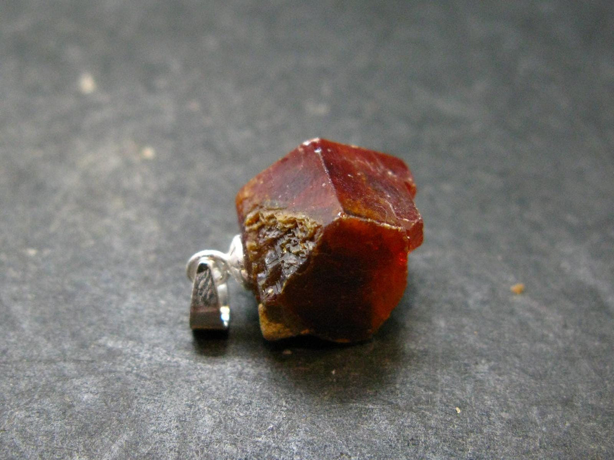 Vanadinite Crystal Silver Pendant From Morocco - 0.8" - 4.78 Grams