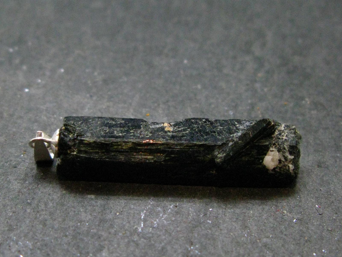 Aegirine Crystal Silver Pendant From Malawi - 1.5" - 3.74 Grams