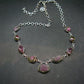 Watermelon Tourmaline Crystal Silver Necklace from Brazil - 18.5" - 25.5 Grams