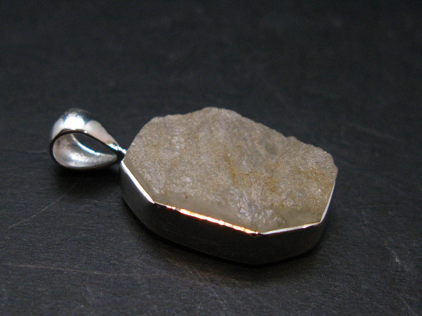 Very Rare White Cryolite 925 Silver Pendant from Greenland - 1.0" - 3.24 Grams
