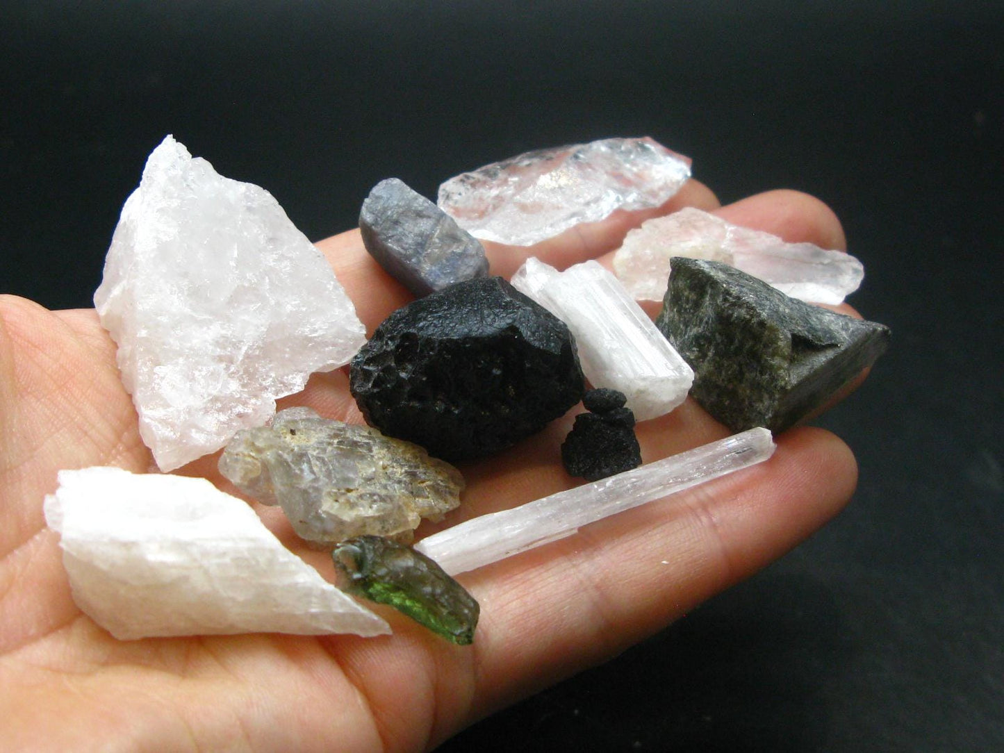 Synergy 12 Set Phenakite Moldavite Natrolite Petalite Danburite Tektite Scolecite Herderite Tanzanite Brookite 65.31 Gr