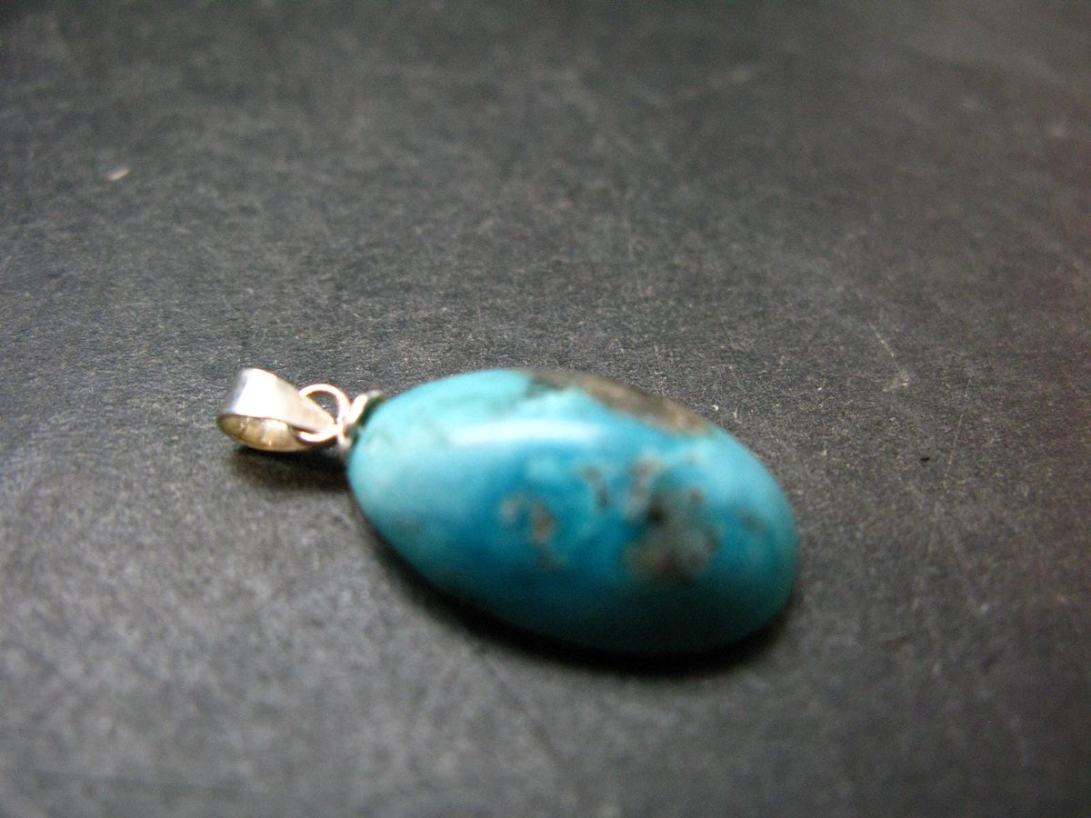 Genuine Turquoise Silver Pendant From Sleeping Beauty Arizona - 1.0" - 2.16 Grams
