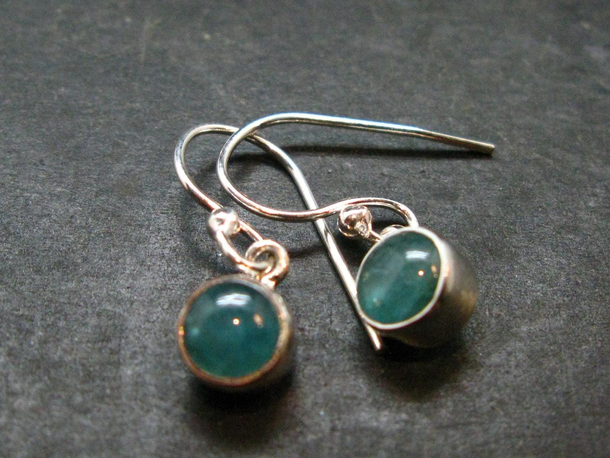 Extremely Rare Grandidierite Silver Earrings From Madagascar - 0.9"