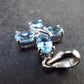Elegant Genuine Solitaire Sky Blue Topaz Sterling Silver Pendant From Brazil - 0.9" - 2.30 Grams