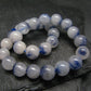 Dumortierite In Quartz Genuine Bracelet ~ 7 Inches ~ 7mm Round Beads