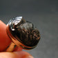 Unpolished Elite Shungite Silver Ring from Russia - Size 8 - 5.35 Grams