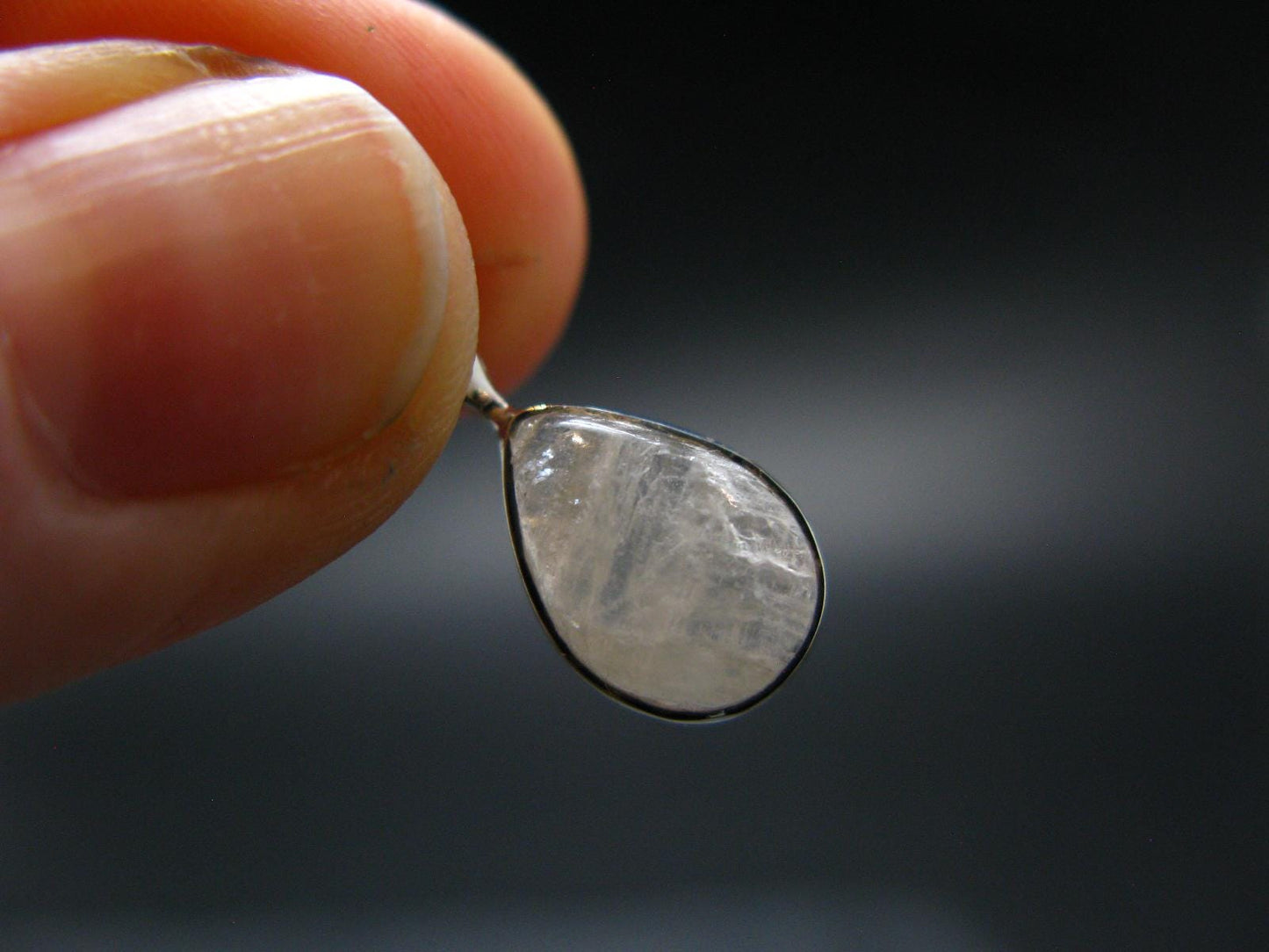 Raw Rare Natrolite Crystal Silver Pendant From Russia - 0.7" - 1.32 Grams