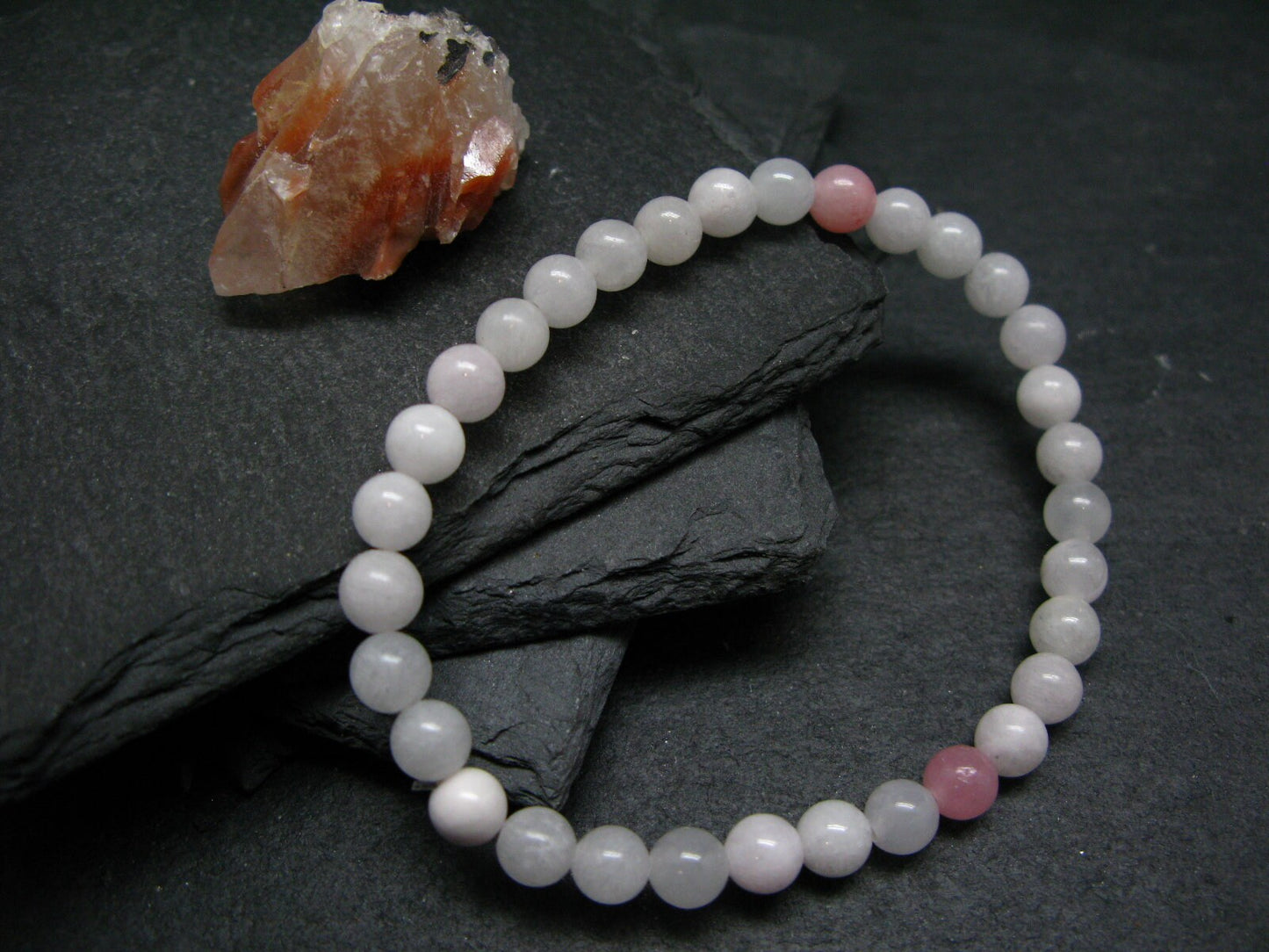 Pink Calcite Genuine Bracelet ~ 7 Inches ~ 6mm Round Beads