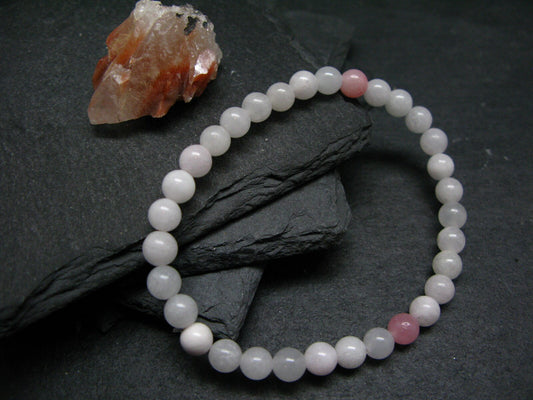 Pink Calcite Genuine Bracelet ~ 7 Inches ~ 6mm Round Beads