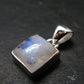 Natural Glow From Inside Moonstone Silver Plated Pendant - 0.7" - 2.57 Grams