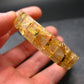 Rutilated Quartz (Rutile & Hematite) Genuine Bracelet ~ 7 Inches ~ 13mm Oval Beads