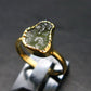 Moldavite Gold Plated Silver Ring - Size 5 - 1.17 Grams