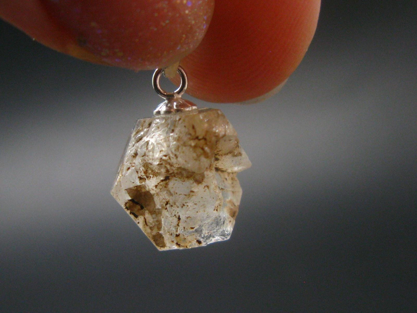 Phenakite Phenacite Silver Pendant from Burma Myanmar - 0.7 Inches - 1.91 Grams