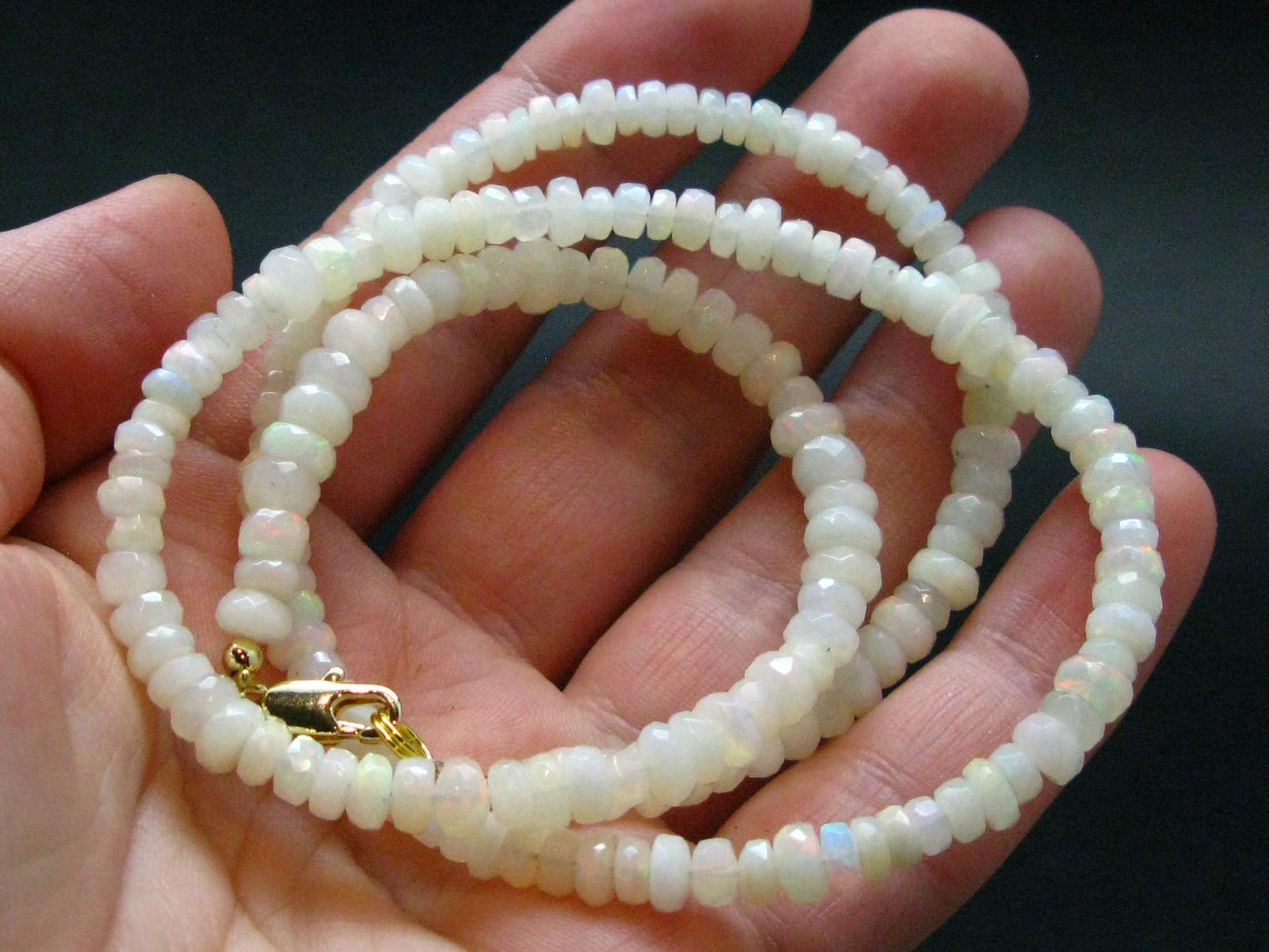 Lightweight Gem Sparkly Opal Tiny Beads Necklace from Ethiopia - 19.0" - 11.35 Grams