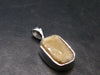Large Natural Agni Gold Danburite Sterling Silver Pendant from Tanzania - 1.1" - 1.18 Grams