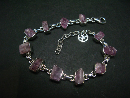 Pink Rose Imperial Topaz Silver Bracelet From Brazil- 7" - 14.8 Grams