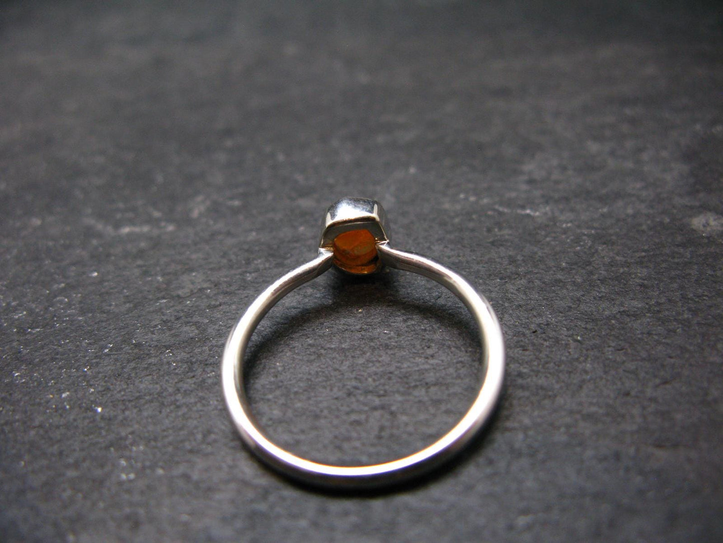 Spessartine Garnet Silver Ring From Tanzania - Size 8 - 2.05 Grams