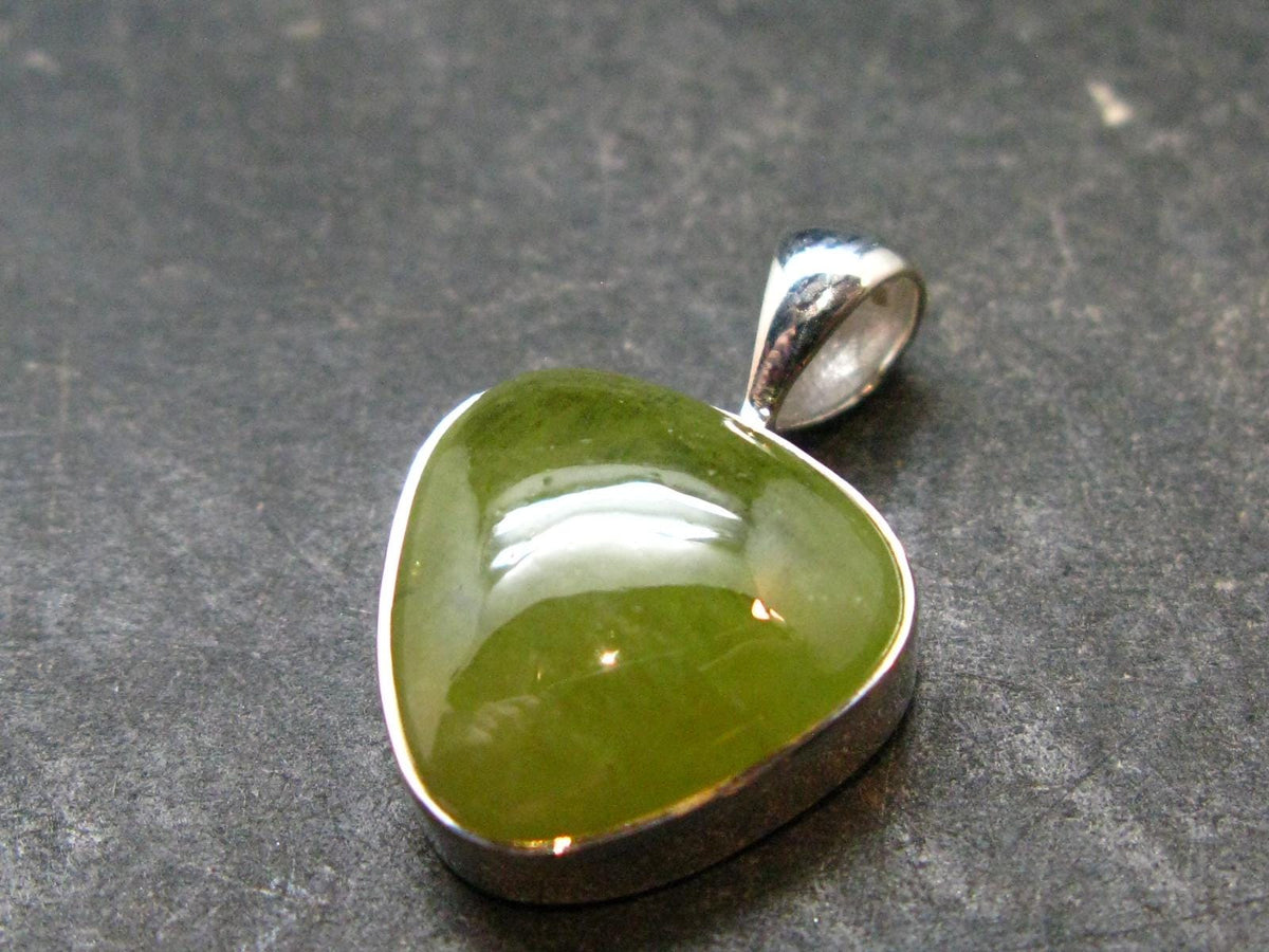 Rare Titanite Sphene Crystal Silver Pendant From Tanzania - 0.9" - 3.29 Grams