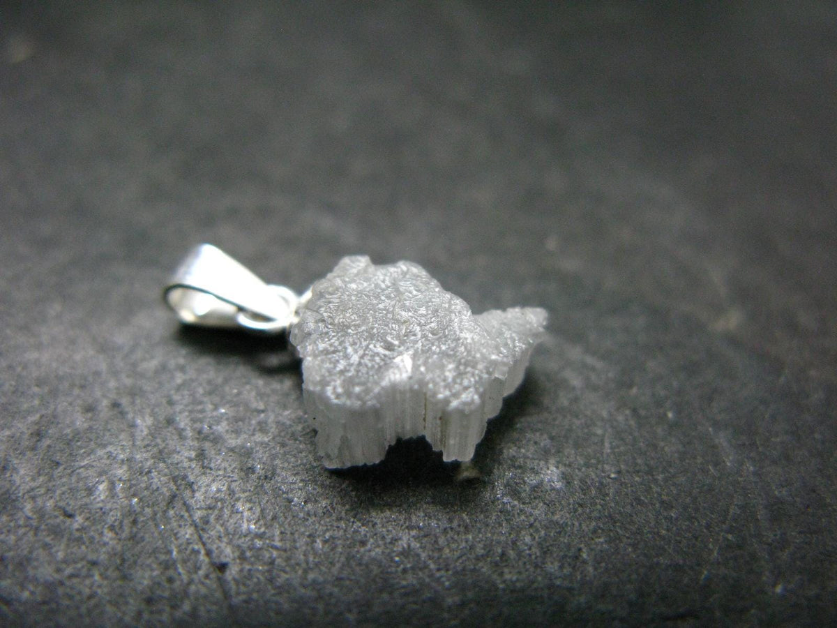Extremely Rare Rough Beryllonite Crystal Silver Pendant from Afghanistan - 0.7" - 3.20 Carats