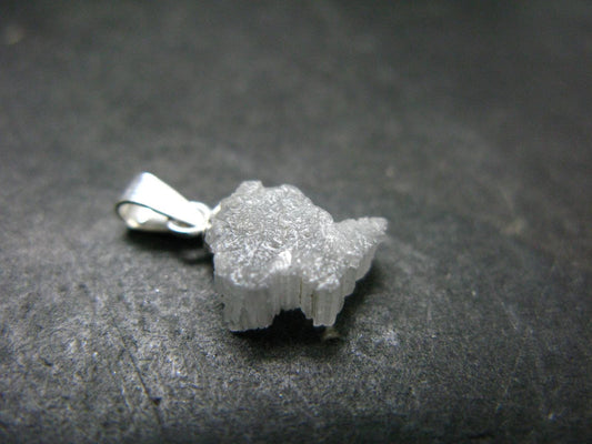 Extremely Rare Rough Beryllonite Crystal Silver Pendant from Afghanistan - 0.7" - 3.20 Carats