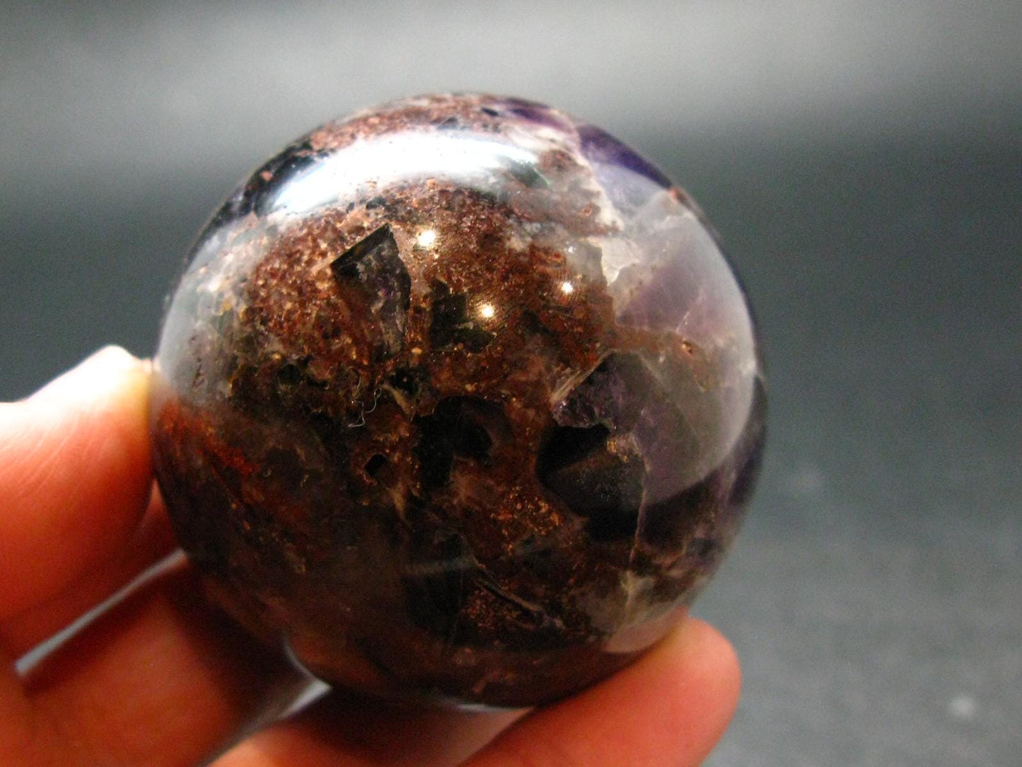 Huge Auralite Super 23 Large Sphere Ball Amethyst From Canada - 2.0" - 193.27 Grams