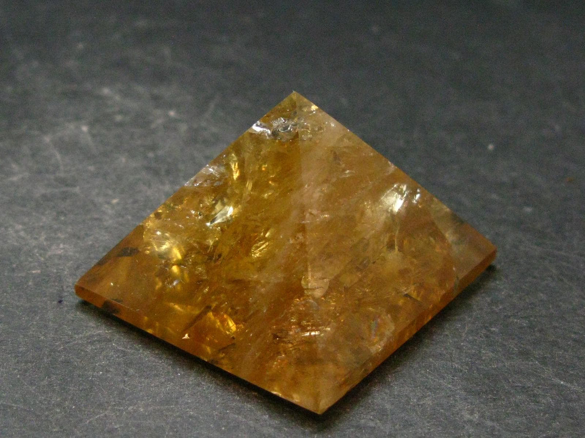 Citrine Unheated Polished Pyramid From Brazil - 1.6" - 50.75 Grams