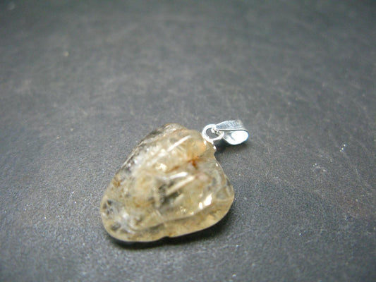 Golden Scapolite Silver Pendant From India - 0.9" - 2.70 Grams