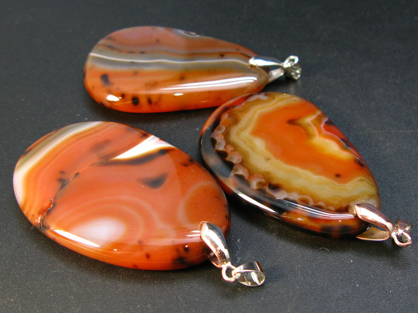 Natural Carnelian Agate Pendant From Madagascar - 1.4"