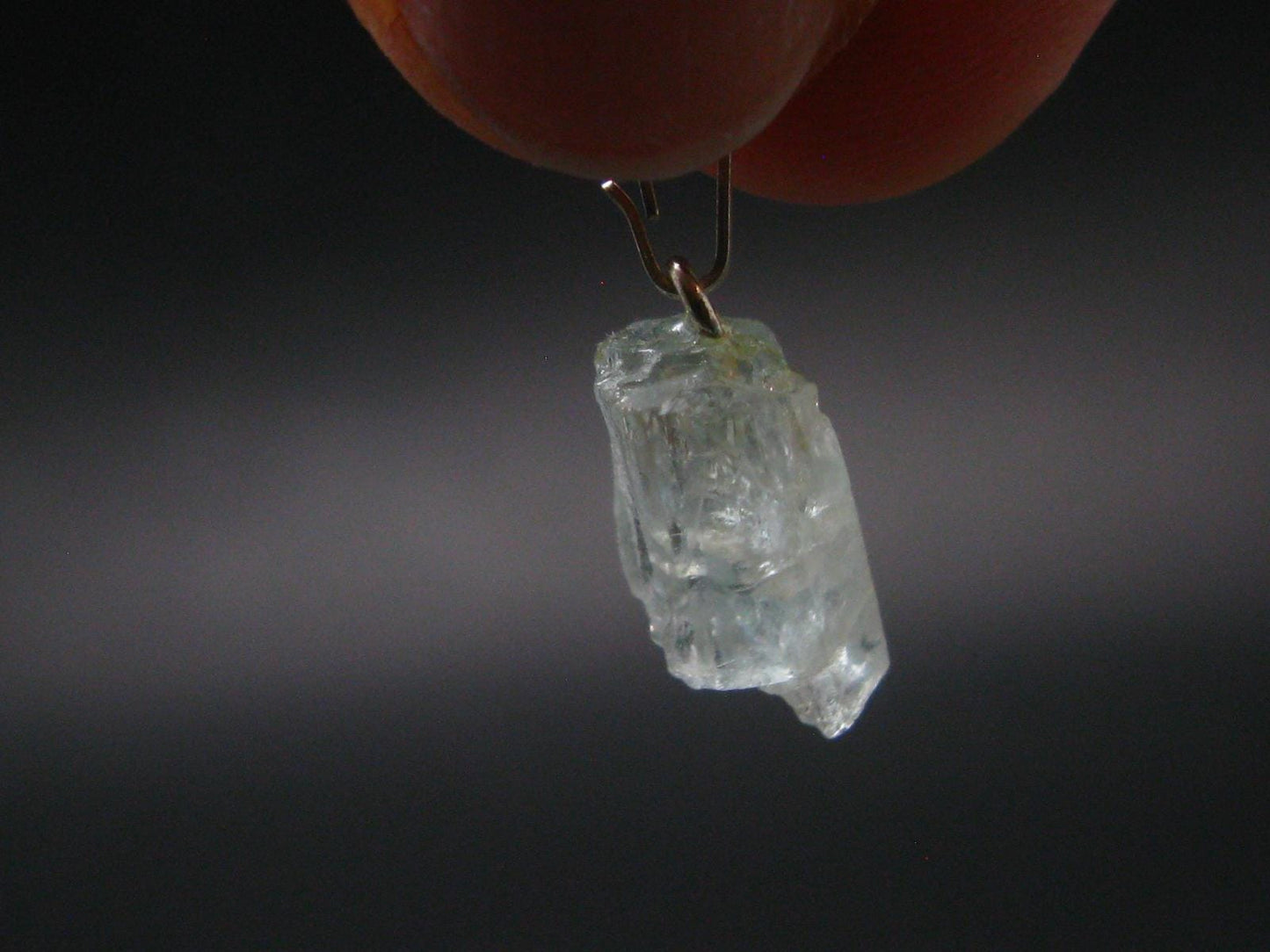 Aquamarine Crystal Silver Pendant From Namibia - 0.8" - 1.08 Grams