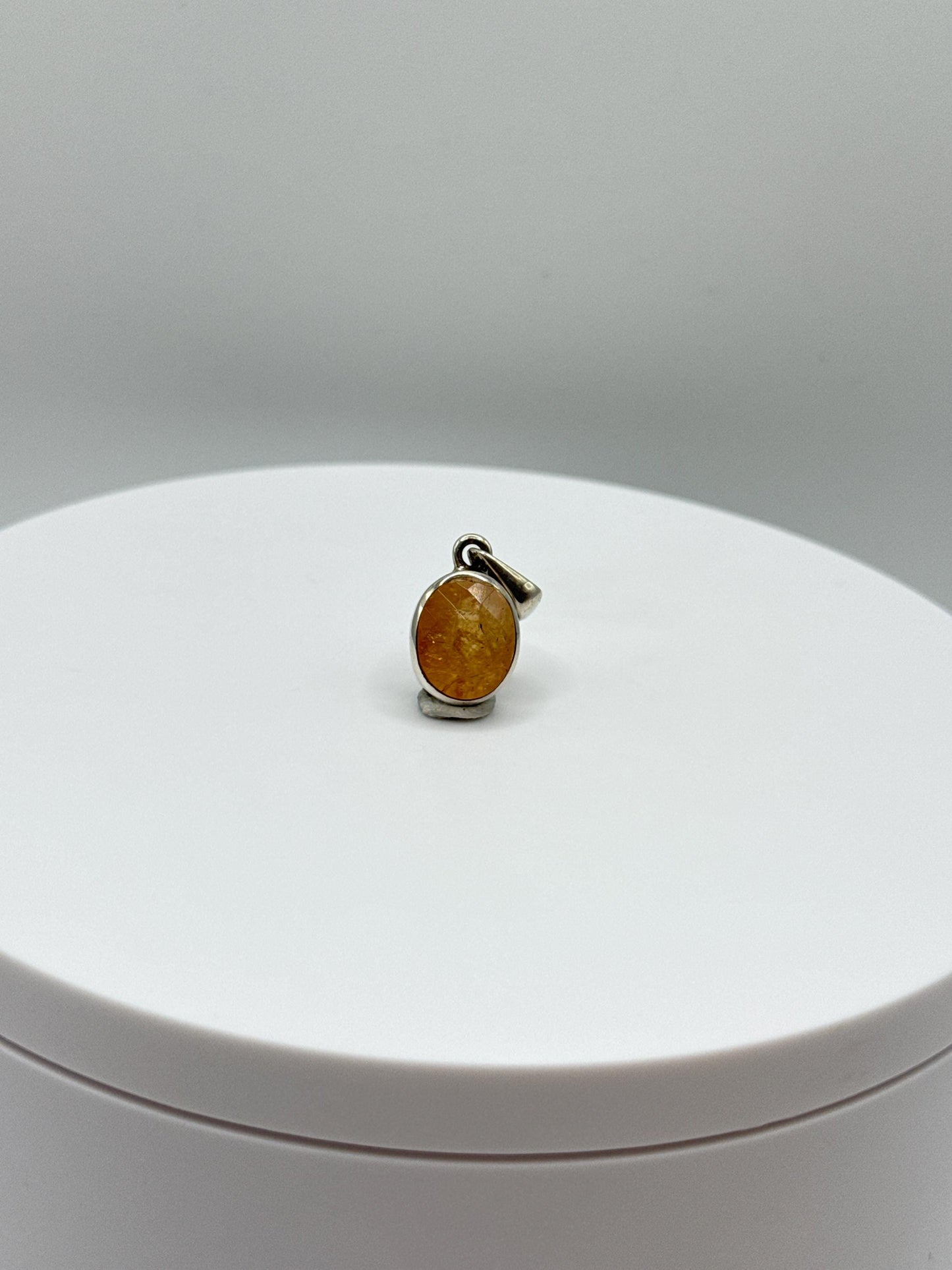 Faceted Imperial Topaz Pendant in Sterling Silver – November Birthstone Charm - 3.14 Grams