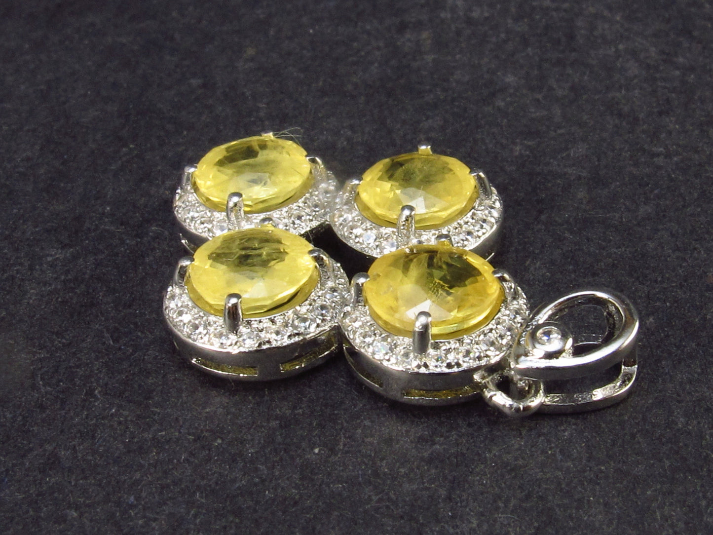 Nice Natural Faceted Yellow Sapphire 925 Sterling Silver Pendant - 1.1" - 3.0 Grams