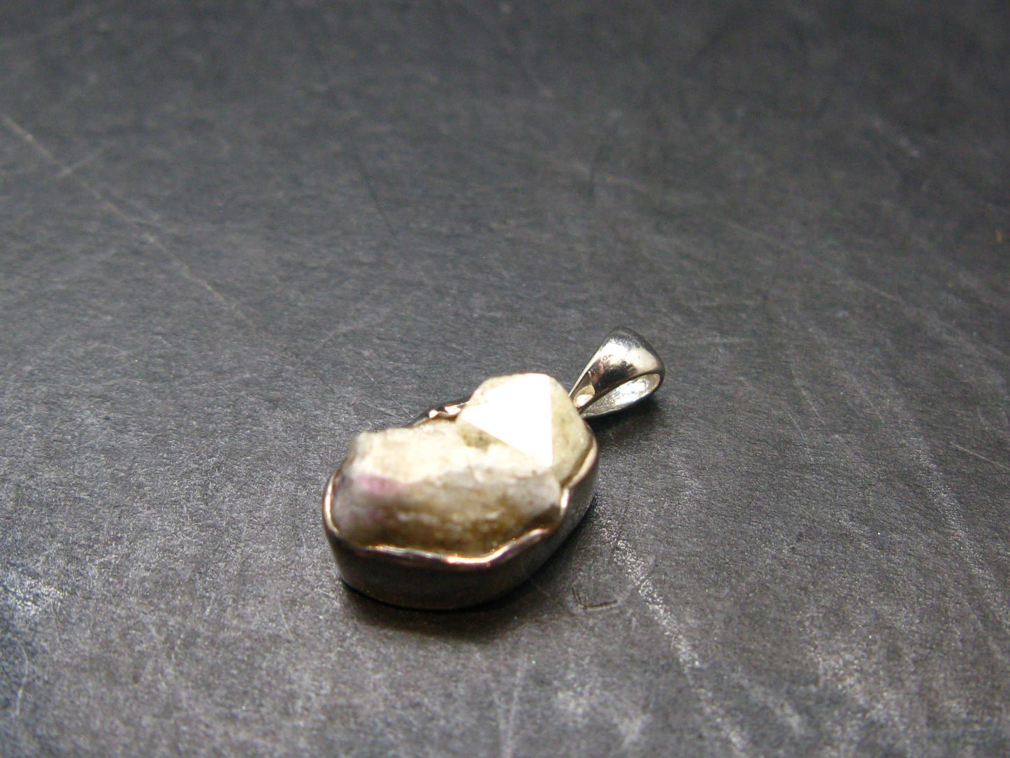 Rhodizite Rhodozite Crystal Silver Pendant from Madagascar - 0.6" - 1.44 Grams
