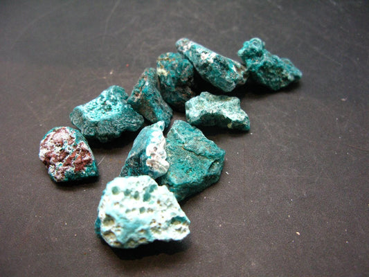 Very Nice Lot of 10 Dioptase Clusters from Congo - 43.96 Grams