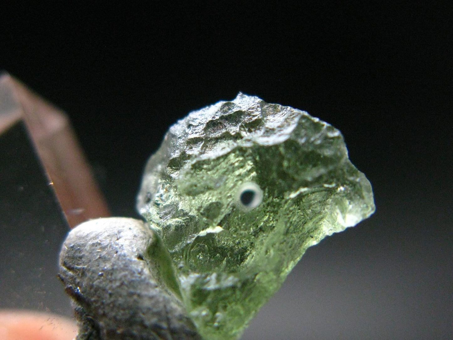 Moldavite Tektite Raw Bead from Czech Republic - 9 mm - 2.65 Carats
