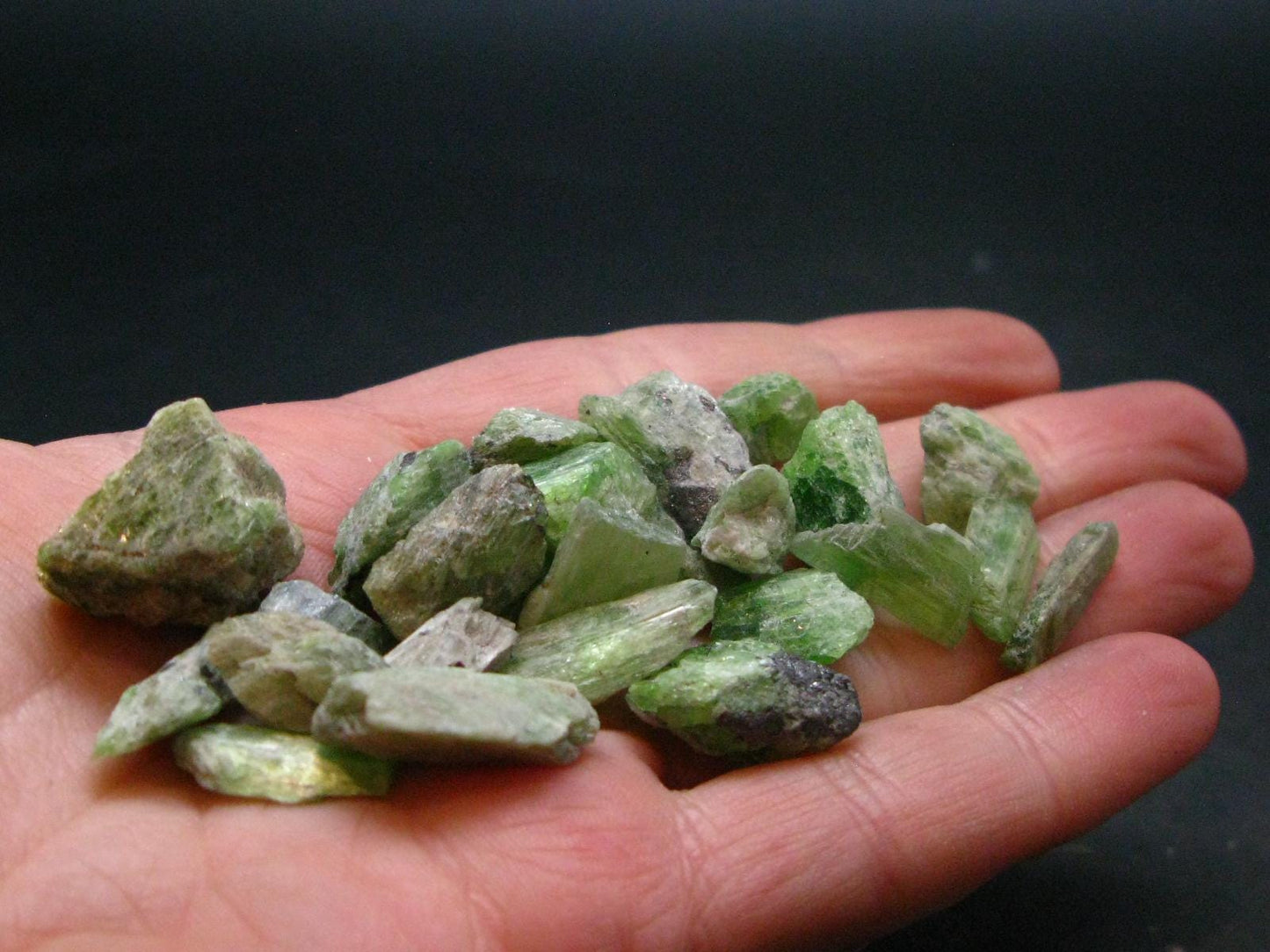 Rare Neon Tremolite Lot of 25 Crystals from Tanzania - 133.25 Carats