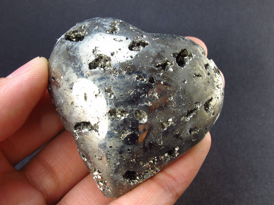 Pyrite Crystallized Carved Heart From Peru - 2.1" - 129.8 Grams