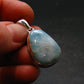 Rare Blue Larimar Pectolite Silver Plated Pendant From Dominican Republic - 1.3" - 5.64 Grams