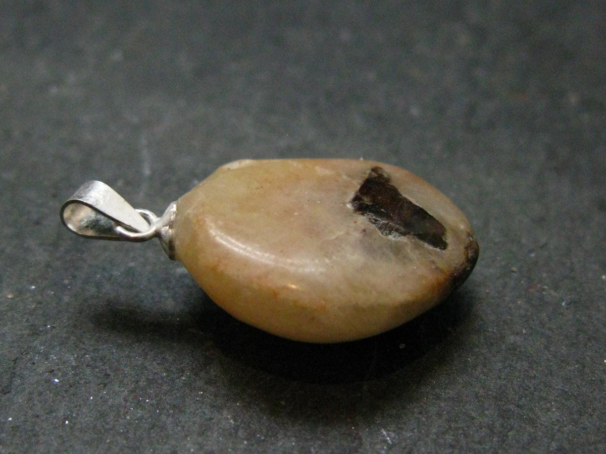 Very Rare White Cryolite 925 Silver Pendant from Greenland - 1.1" - 4.35 Grams