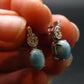 Natural Cabochon Larimar Pectolite 925 Sterling Silver Earrings from Dominican Republic - 2.66 Grams